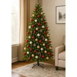 Albero di Natale Altezza 210 cm Ø130 cm Verde PE PVC Rami Realistici
