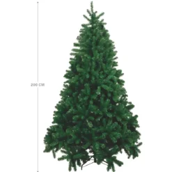 Albero di Natale Altezza 200 cm Folto Realistico PVC con Base a Croce