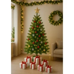 Albero di Natale Alto 270 cm Pino Verde Folto Senza Addobbi