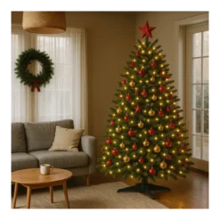 Albero di Natale Alto 150 cm Verde Effetto Realistico in PE PVC