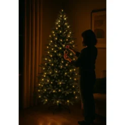 Albero di Natale Artificiale Altezza 240 cm Rami Realistici in PVC