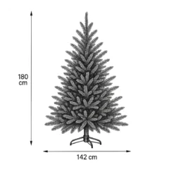 Albero di Natale Artificiale Altezza 180 cm Rami Realistici in PVC