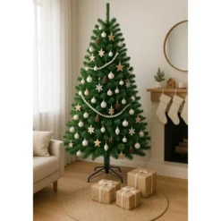 Albero di Natale 180 cm in PVC con Rami Folti Abete Realistico da Montare