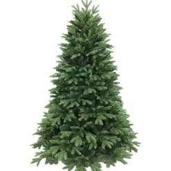 Albero di Natale 240 cm Verde PE PVC Effetto Realistico Base 157 cm