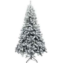 Albero di Natale con Rami Innevati in PVC Effetto Neve Realistico 210 cm