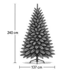 Albero di Natale Effetto Realistico Verde Altezza 240 cm in PVC PE