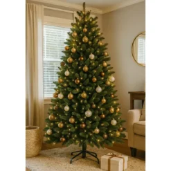 Albero di Natale Effetto Realistico Verde Altezza 240 cm in PVC PE