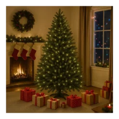 Albero di Natale Effetto Realistico Verde Altezza 180 cm in PVC PE