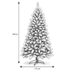 Albero di Natale Innevato Altezza 240 cm Artificiale Rami in PVC
