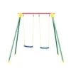 Altalena Acciaio Kiko 2 Sedute Seggiolino Tavoletta 3-10 eta Gioco Esterno Bimbi
