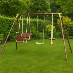 Altalena per Bambini 5 posti da Giardino Struttura in Acciaio