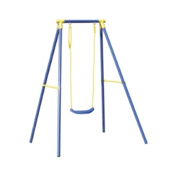 Altalena 1 Posto Bambini Blu Metallo Zincato Altezza 182 Giochi Estate Max 50kg