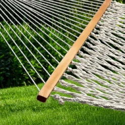 Amaca da Giardino a Rete con Stecche in Legno 80x200 cm Senza Telaio