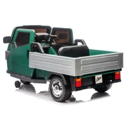 Ape Car Piaggio Elettrica per Bambini Verde con Ruote EVA e Telecomando