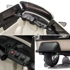 Ape Car Piaggio Elettrica per Bambini Beige con Ruote EVA e Telecomando