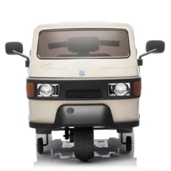Ape Car Piaggio Elettrica per Bambini Beige con Ruote EVA e Telecomando