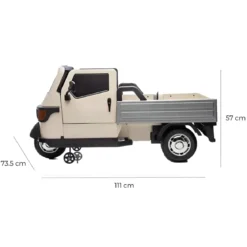Ape Car Piaggio Elettrica per Bambini Beige con Ruote EVA e Telecomando