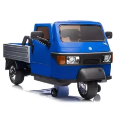 Ape Car Piaggio Elettrica per Bambini Blu con Ruote EVA e Telecomando