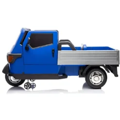 Ape Car Piaggio Elettrica per Bambini Blu con Ruote EVA e Telecomando