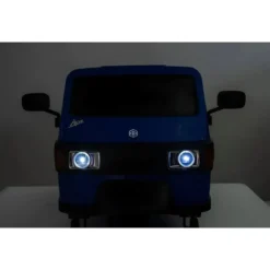 Ape Car Piaggio Elettrica per Bambini Blu con Ruote EVA e Telecomando