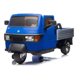 Ape Car Piaggio Elettrica per Bambini Blu con Ruote EVA e Telecomando