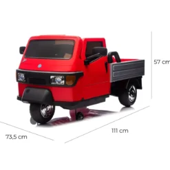 Ape Car Piaggio Elettrica per Bambini Rosso con Ruote EVA e Telecomando