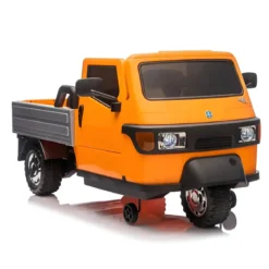 Ape Car Piaggio Elettrica per Bambini Arancione Ruote EVA e Telecomando