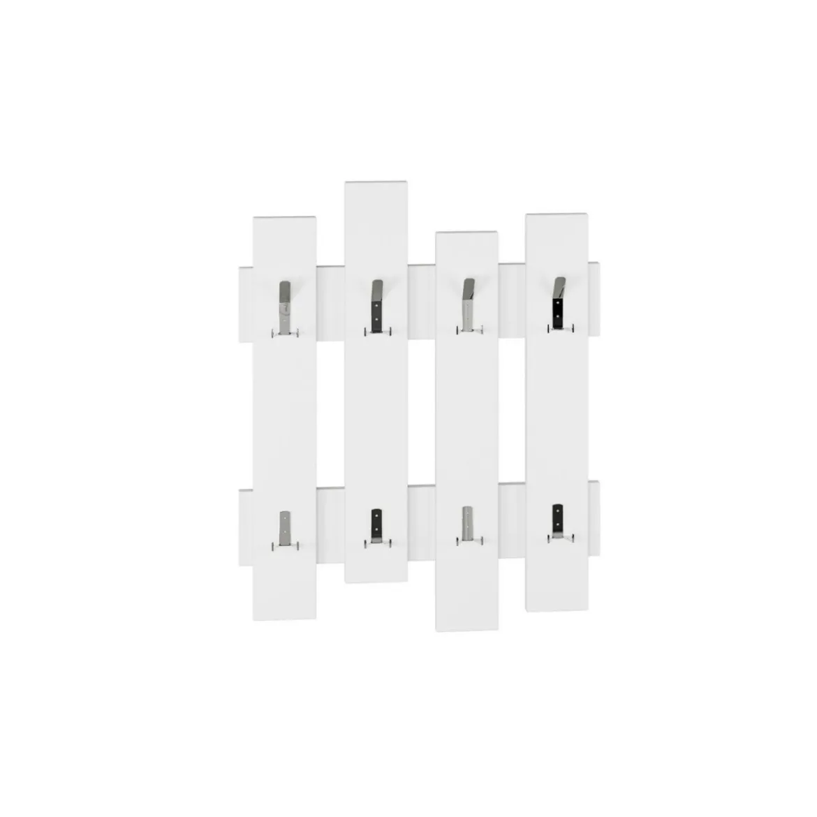 Appendiabiti a Muro in Legno Bianco con Ganci Moderno Mobile ingresso a Parete