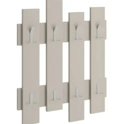 Appendiabiti a Muro per Ingresso in Legno Cashmere 8 Ganci Moderno
