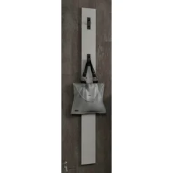 Appendiabiti da Parete Bianco 16x2x65 cm con Ganci in Ferro