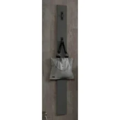 Appendiabiti da Parete Grigio 16x2x65 cm con Ganci in Ferro