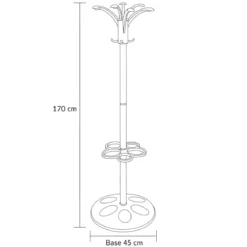 Appendiabiti da Terra con Portaombrelli Ingresso h170 cm Antracite