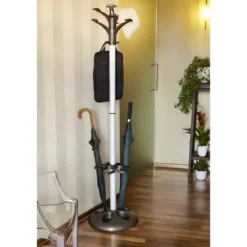 Appendiabiti da Terra con Portaombrelli Ingresso h170 cm Antracite