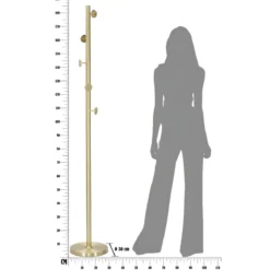 Appendiabiti da Terra in Metallo h185 cm Piantana Oro Design Moderno