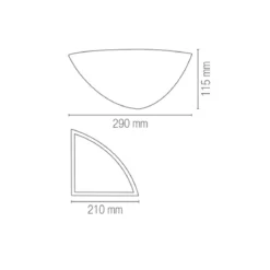 Applique Angolare in Gesso Bianco Verniciabile Luce da Parete Intec