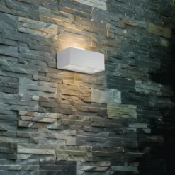 Applique a Parete Bianca Intec in Alluminio Luce da Muro da Esterno