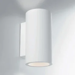 Applique da Parete in Gesso Lampada a Muro Verniciabile per Interno