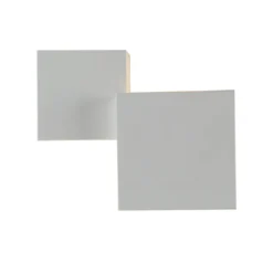 Applique Doppio Diffusore Lampada da Parete in Gesso Bianco Verniciabile