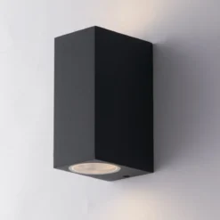 Applique in Alluminio Antracite 2 Punti Luce Faretto a Parete da Esterno