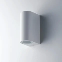 Applique in Alluminio Bianco Faretto 2 Punti Luce a Parete da Esterno