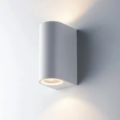 Applique in Alluminio Bianco Faretto 2 Punti Luce a Parete da Esterno