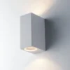 Applique in Alluminio 2 Punti Luce Faretto Bianco a Parete da Esterno