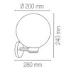 Applique in Plastica a Parete Punto Luce Sfera 20 cm da Esterno Bianco