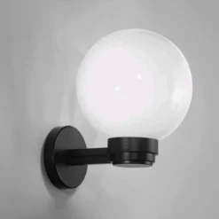Applique in Plastica a Parete Punto Luce Sfera 20 cm da Esterno Bianco