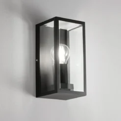 Applique Nera a Muro Lampada da Parete per Esterno Design Moderno Intec