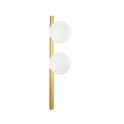 Applique 2 Punti Luce a Muro in Metallo Oro Lampada Elegante da Parete