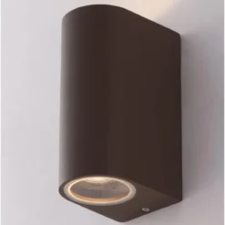 Applique 2 Punti Luce a Parete da Esterno in Alluminio Faretto Bronzo
