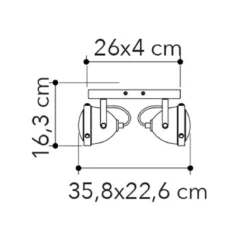 Applique 2 Punti Luce Faretti Orientabili Lampada da Parete per Interno