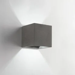 Applique Punto Luce Quadrato Lampada da Parete Cemento Biemissione