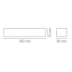 Applique Rettangolare Luce da Parete Intec Lampada a Muro Verniciabile